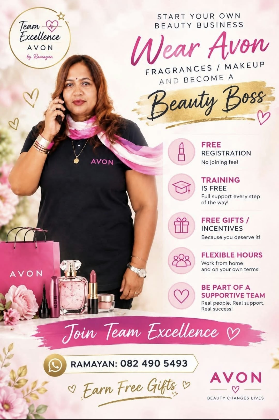 Avon Team Excellence by Ramayan - start your own beauty business. Tap to message her on WhatsApp.